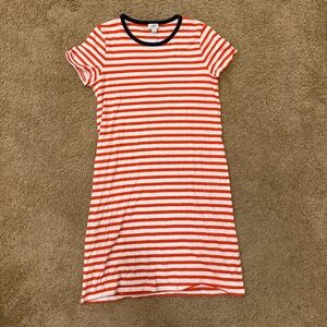 J. Crew Red and White Striped Dress